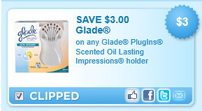 Glade Plugins Scented Oil Lasting Impressions Holder Coupon