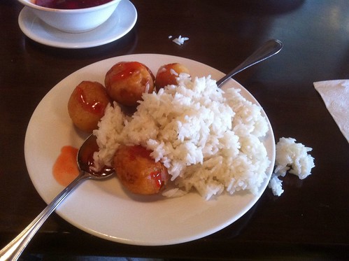 Sweet and Sour Chicken Balls with Coconut Rice by raise my voice