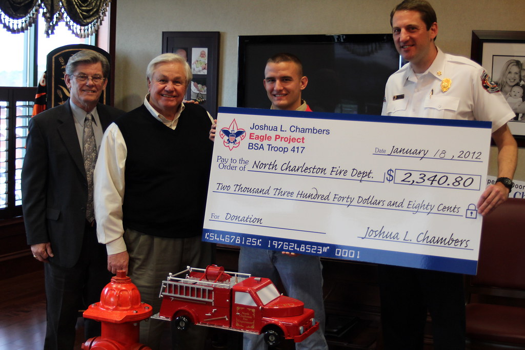 Eagle Scout donates over $2300 to Fire Department