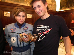 Photo: Yvonne and Tim with Moonbuggy model