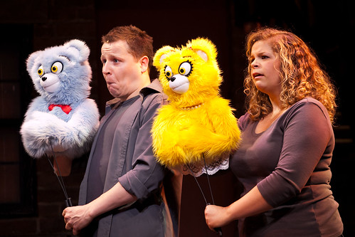 Chris Thatcher and Katherine Moraz as the Bad Idea Bears - photo from last Autumn's touring production.