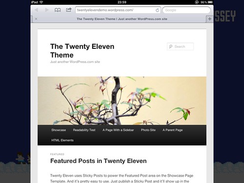 Twenty Eleven テーマ（iPad で表示）