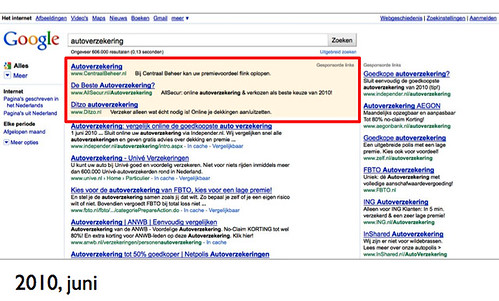 Google.nl serp - juni 2010