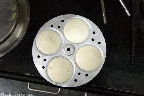 Homemade Iddli in the mold