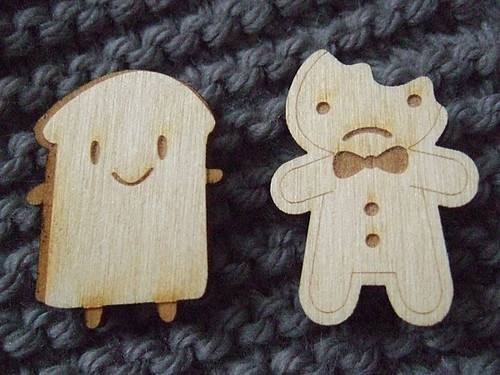 Wooden Brooches