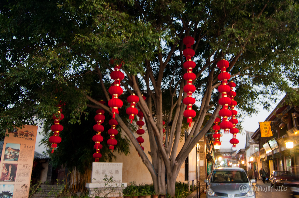 Red lanterns for Chinese New Year at Zhus garden