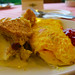 Bread pudding with Omelette