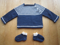 Simply stripy baby jumper and socks