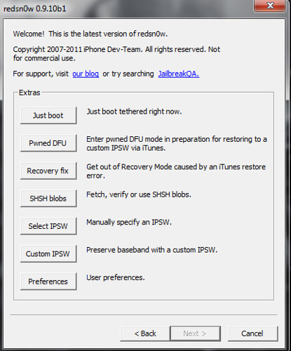 Redsn0w - iOS 5.0.1 Custom IPSW