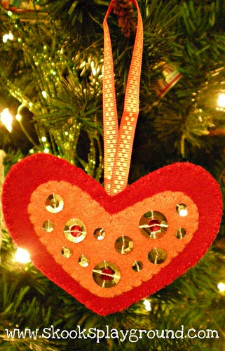 Red and Orange Heart Ornament 2011 - for Little Miss