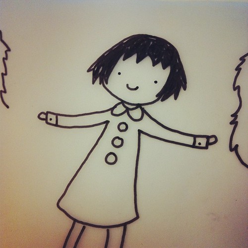 Little girl drawing.