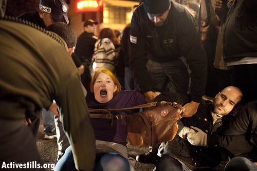 Protest against "infiltrator law", Tel Aviv, Israel, 10.1.2012.