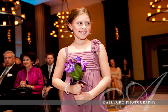 liberty-hotel-wedding-ceremony-fall- flower girl daughter of groom walks down the aisle