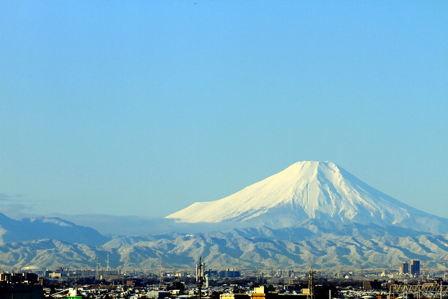Mt.Fuji after a snow day from saitama