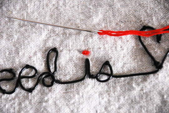 step 5 - dot the i with a french knot
