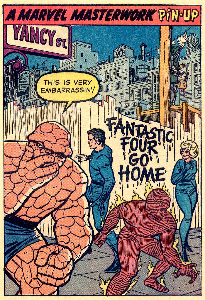 The Thing, FF Yancy Street pinup from Fantastic Four 34 by Jack Kirby and Chic Stone