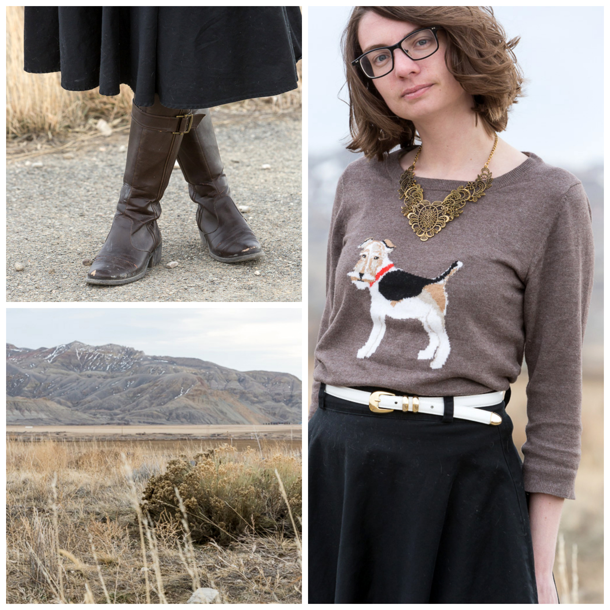 fox terrier, sweater, joules, black skirt, vintage, wyoming, never fully dressed, withoutastyle, 