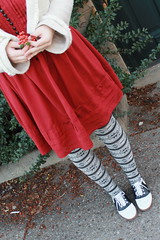Christmas outfit: Anthopologie sweater, H&M dress, fair isle tights, vintage saddle oxfords