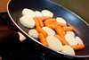 Saute Sliced Potatos & Baby Carrots with Goose Fat
