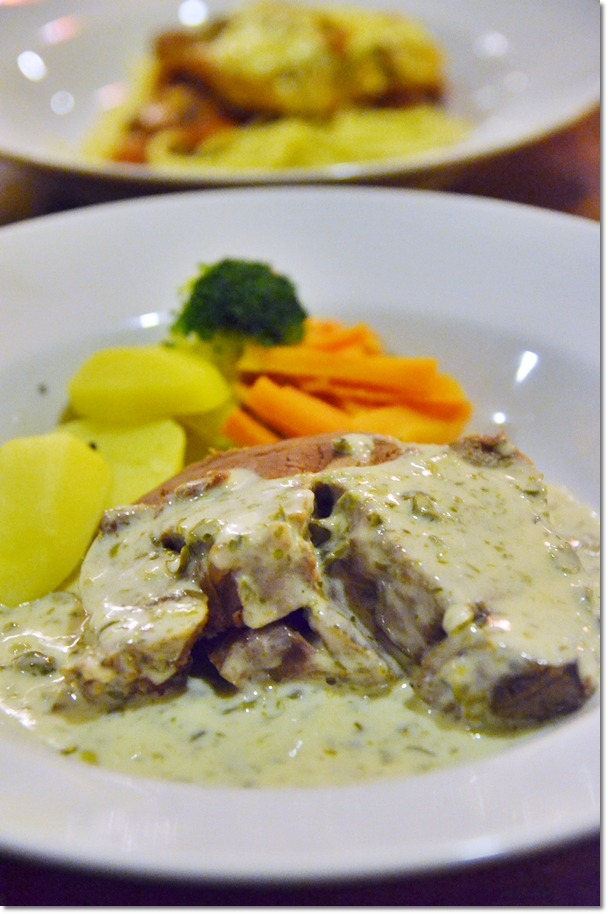 Boiled Lamb with Cream Sauce & Capers