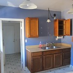the old kitchen, sink and counters