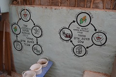 3.生態堆肥廁所區繪製的人類飲食及排泄循環圖。 陳婉寧攝