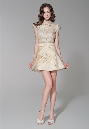 Organza and Chiffon Jewel ALine 2 in 1 Wedding Dress