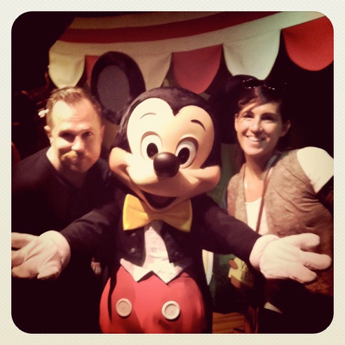 Us with Mickey Mouse at Disneyland California - July 2011