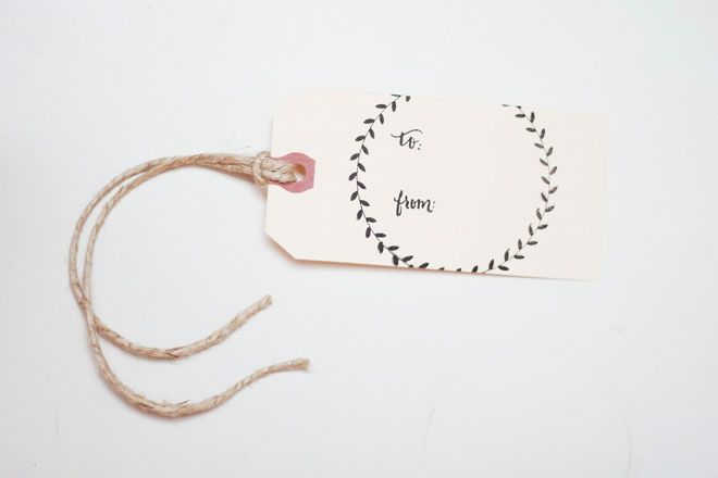 printed calligraphy gifts tags from yours is the earth