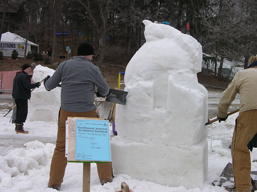2012 Snow Sculpture Contest Polar Bears beginning