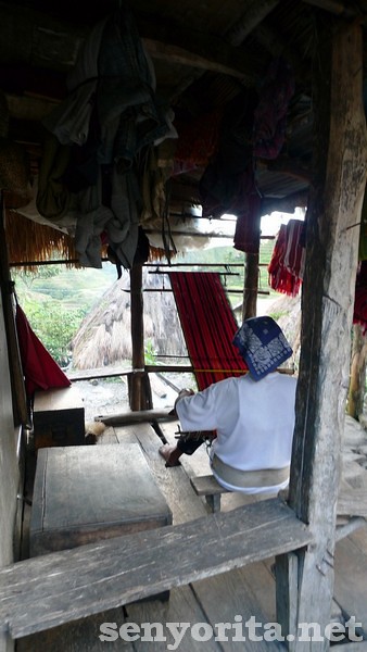 The only living outstanding weaver in Batad at work