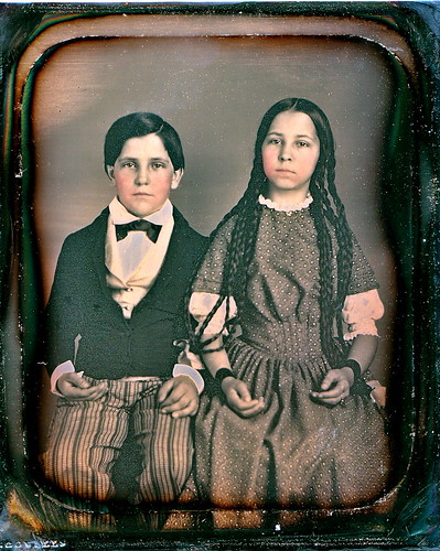 Beautiful Siblings, Scovill 1/6th-Plate Daguerreotype, Circa 1848 by lisby1