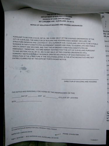Condemnation notice, 6512 Superior Avenue, page 5