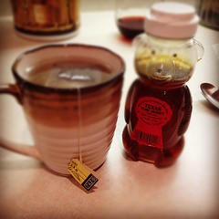 Late night tea with real honey.