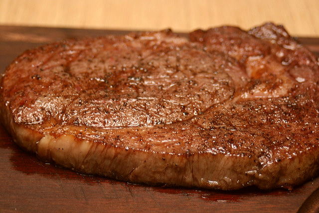 This slab of steak is probably a hefty 350g