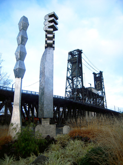 Public Art at the Base of the Steel Bridge