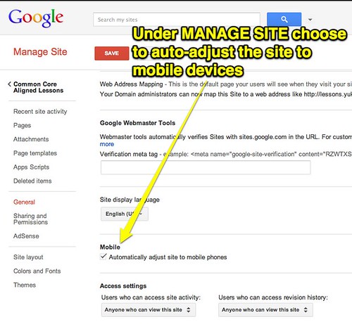 Mobile-friendly Google Site