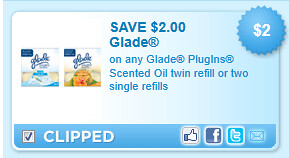 Glade Plugins Scented Oil Twin Refill Or Two Single Refills Coupon