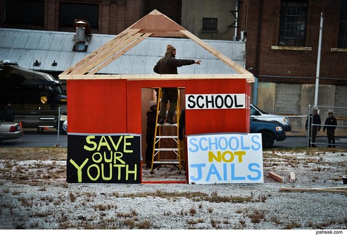 Schools Not Jails protest