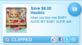 Baby Alive My Baby Alive Doll Coupon