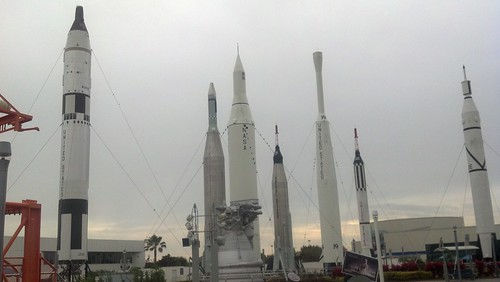 Rocket garden at the Kennedy Space Centery