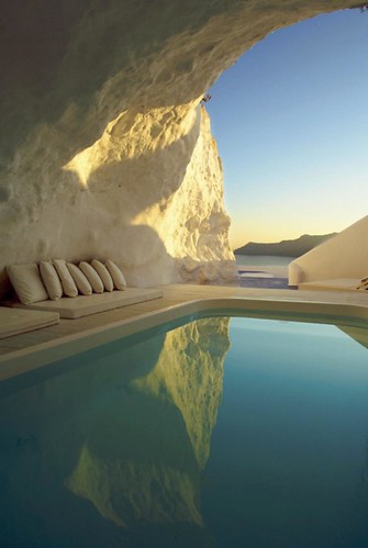 Natural pool in Santorini Greece