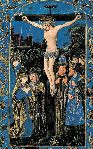 002- Crucifixión-Horas de la Cruz-Maitines-detalle- The Black Hours-Ms M.493-Fol. 14v-© The Morgan Library & Museum