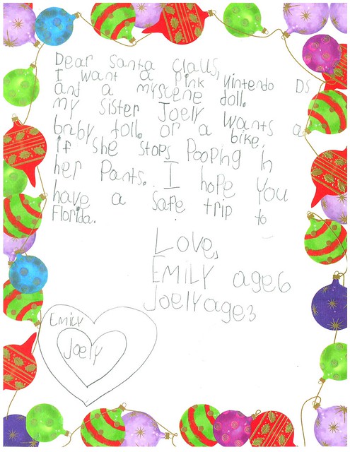 Letter to Santa from Florida