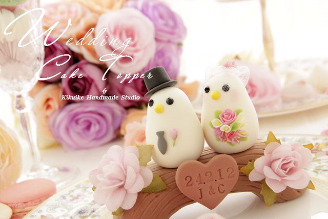 Wedding Cake Topperlove bird with wood bridge