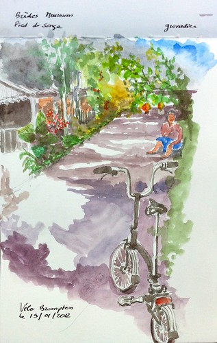 Vélo et ruelle ombragée (Réunion)