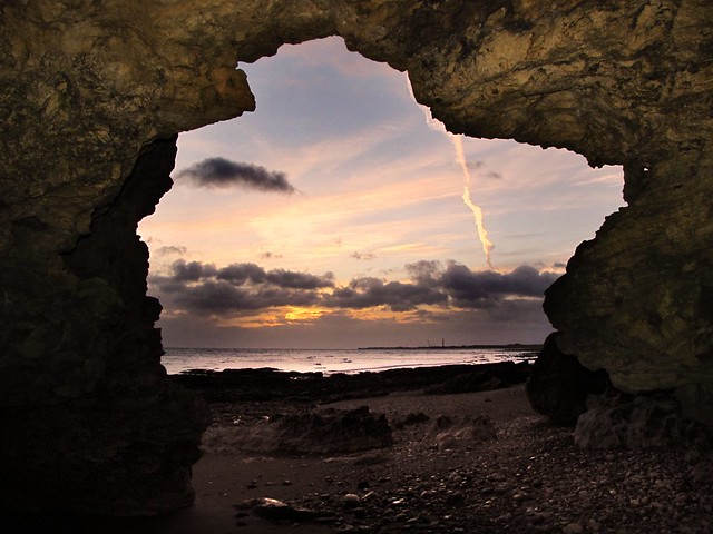 Cave dweller sees sunrise.
