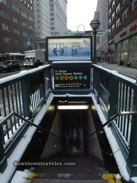 NYC Snowstorm East Village Jan 2012_subway