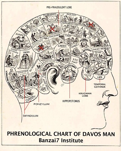 PHRENOLOGICAL CHART OF DAVOS MAN by Colonel Flick