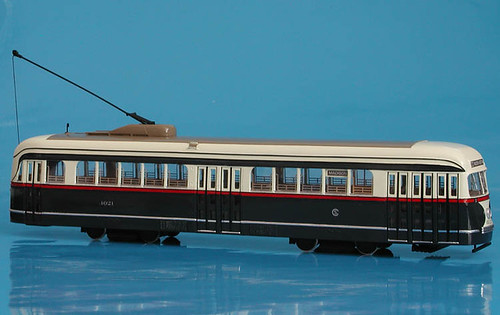 A St. Petersburg Tram company O Scale model of a Chicago Surface Lines 1936 PCC streamlined streetcar. by Eddie from Chicago